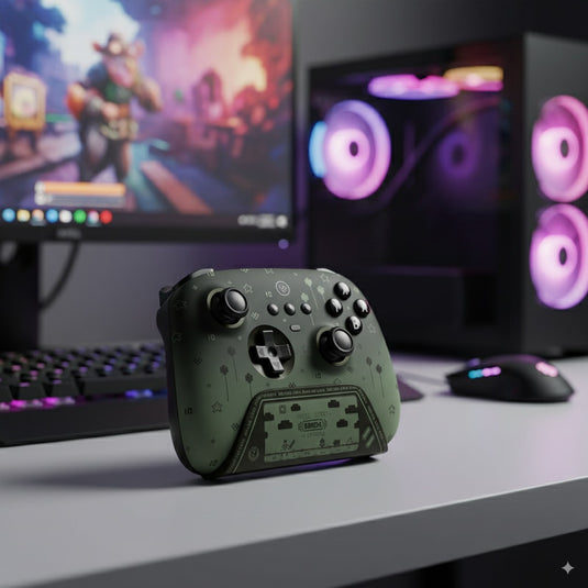 8BitDo Ultimate 2 - Édition Limitée "Retro Gaming" – Manette Sans Fil avec Station de Chargement (Switch 1 & 2/PC/PS5/XBOX/Android)