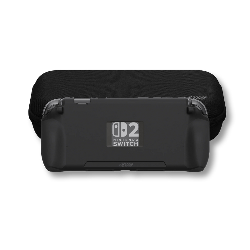 Savage Raven – Coque Ergonomique Flex StandGrip et Étui de Transport M pour Nintendo Switch 2 (Offre Groupée)